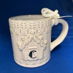 NWT Snowcap Letter C House by Anthropologie Reactive-Glazed Monogram Holiday Mug